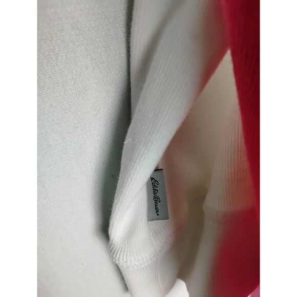 Eddie Bauer Lightweight Crew Neck Sweatshirt White With Peach Sleeves Womens 2XL - Picture 3 of 4